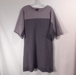 Talbots Gray Colorblock Wool Blend Elbow Sleeve Sweater Dress Size XL
